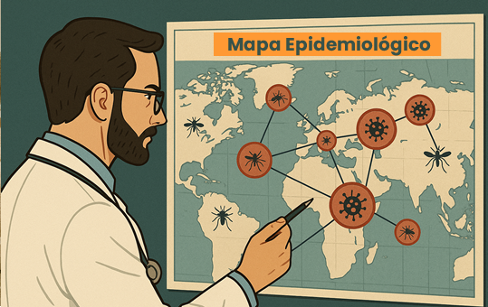 Imagem - medico identificando surtos por mapa epidemiologico.webp